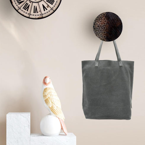 Round Wooden Wall Hook with Brass Inlay