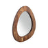 Wooden Wall Mirror with Brass Inlay