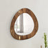 Wooden Wall Mirror with Brass Inlay