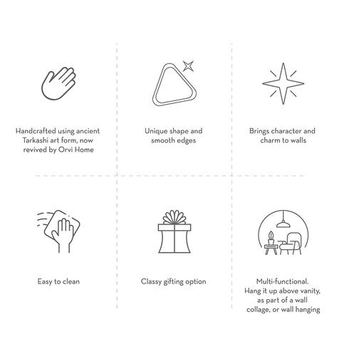 Wooden Mirror with Brass Detailing