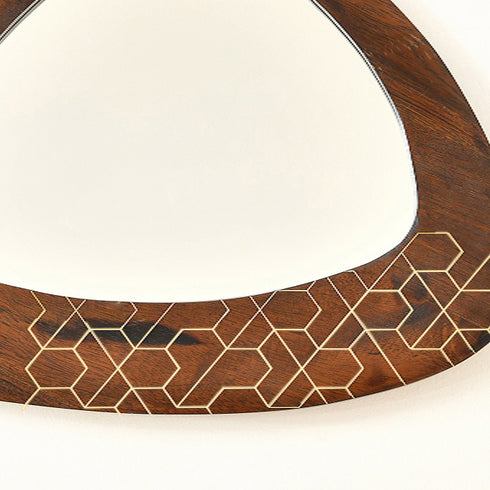 Wooden Mirror with Brass Detailing