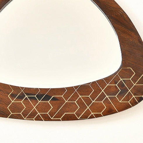 Acacia Wood Table and Mirror Set