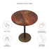 Round Wooden Table with Brass Inlay