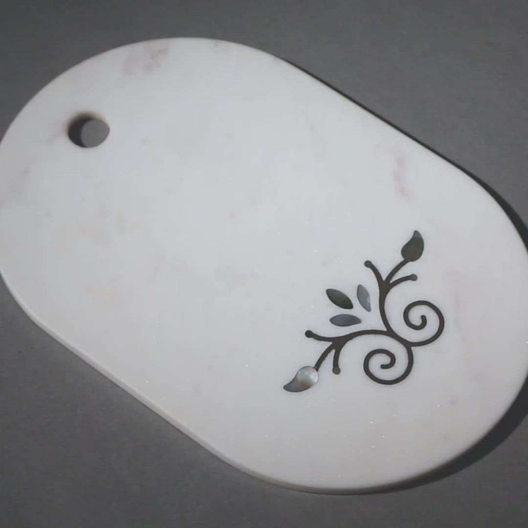 Orvi PIETRA DURA DAMASK - Oval natural stone chopping board