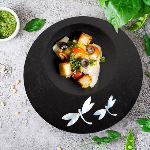 Black Limestone and Abalone Shell Platter