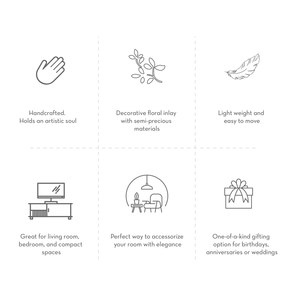 Accent Table with Mother of Pearl Inlay – ORVI